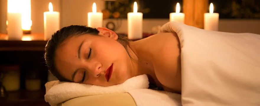 Girl taking body massage in centre